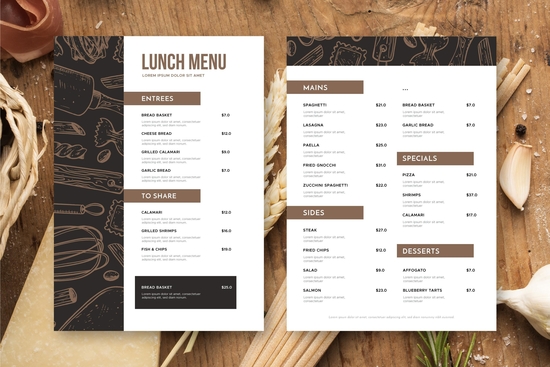 menu card design image